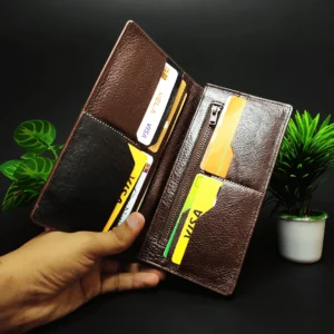 Premium Genuine Leather Long Wallet-Chocolate Color